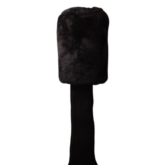Golf Fairway 3 Wood Headcover Head Cover Plush Black Silver Long Neck Unbranded - Picture 2 of 3